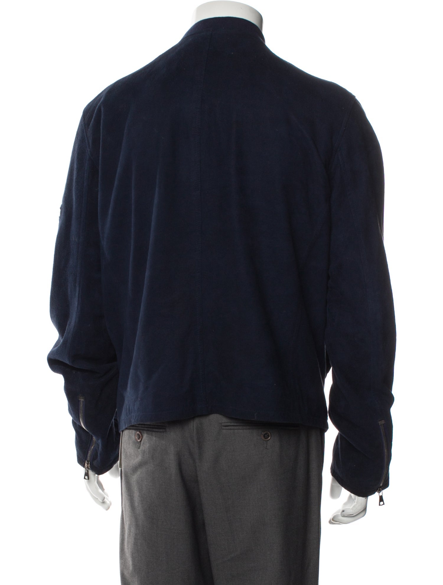 John Varvatos Leather Bomber Jacket